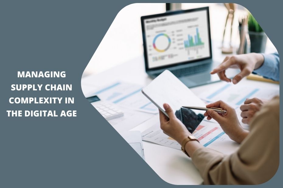 Digital supply chain management dashboard displaying real-time logistics, AI analytics, and inventory tracking