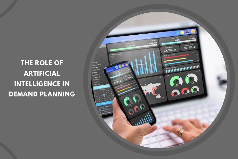 AI-driven demand planning dashboard analyzing real-time sales and inventory data.